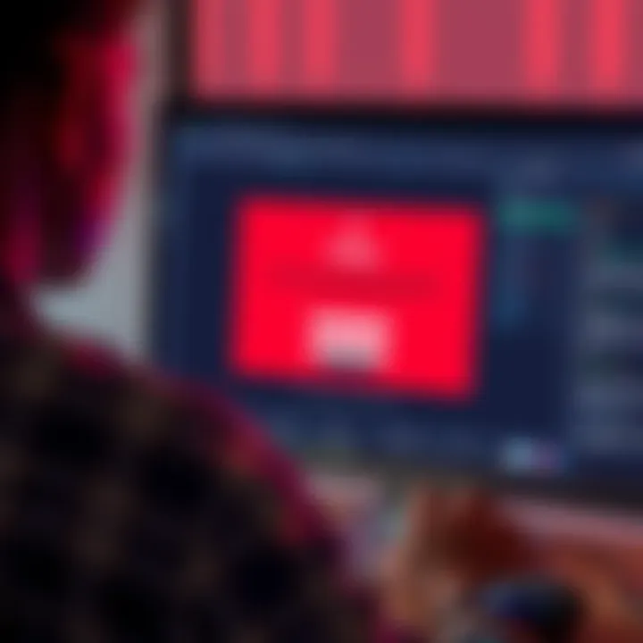 A person looking at a computer screen with a warning about a Trezor phishing scam, showing a fake login page