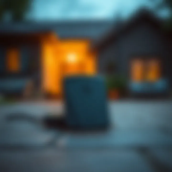 A Trezor device placed in a secure location at a friend's house, illustrating the concept of safely backing up crypto assets.