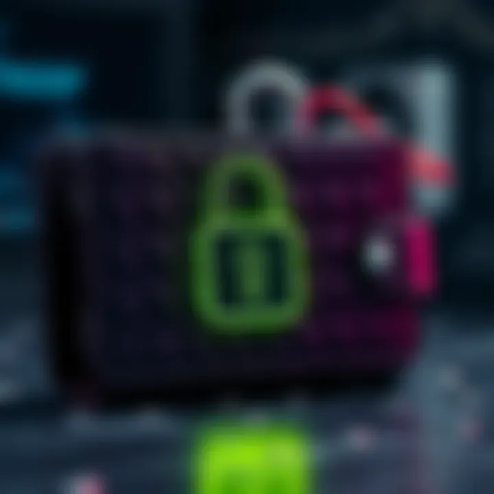 A Trezor wallet displayed with a padlock symbol, representing security and privacy in crypto assets.