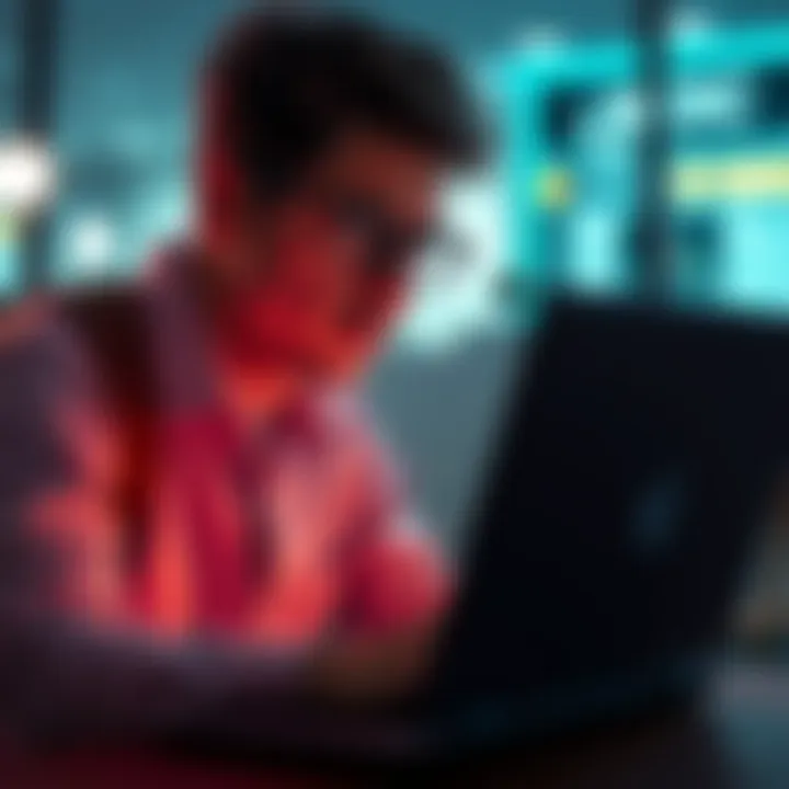 A person looking at a laptop screen, frustrated while troubleshooting SafePal issues on MEXC exchange.