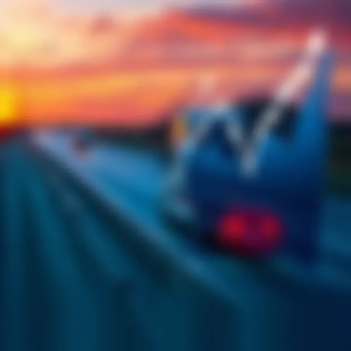 A truck driving on a highway, with a graphic overlay showing rising fuel prices, symbolizing the ripple effect on transportation costs