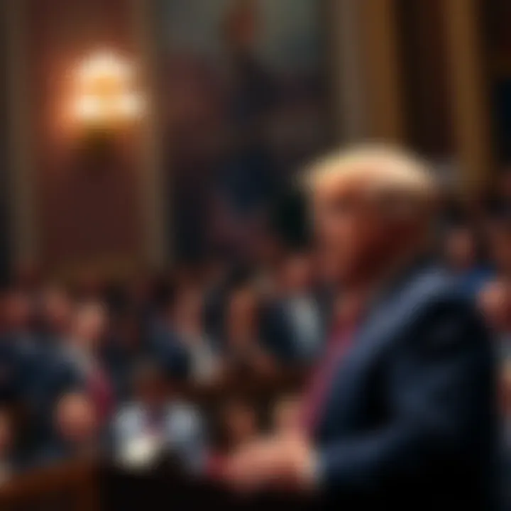 Trump advocates for Clarity Act President Trump speaking in front of Congress, urging members to support the Clarity Act for cryptocurrency regulation, with an emphasis on honoring Senator Lindsey Graham.