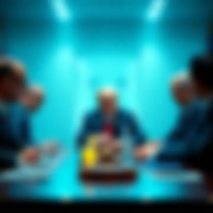 President Trump sits at a table with leaders from Coinbase and Ripple discussing cryptocurrency regulations.