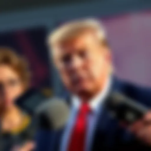 Trump Speaking to Media President Trump addressing reporters with a serious expression regarding the Supreme Court tariff ruling