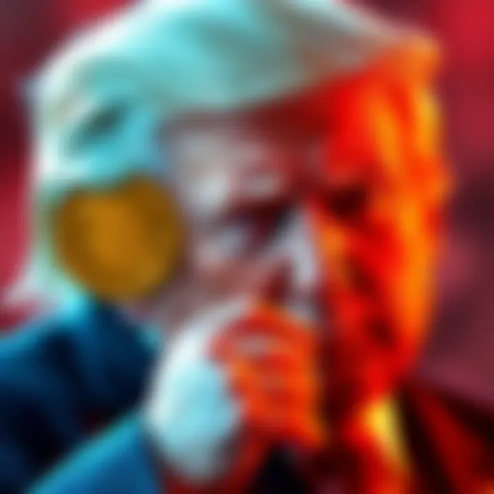 Trump and Bitcoin Connection Donald Trump with Bitcoin graphic, symbolizing his influence on cryptocurrency market