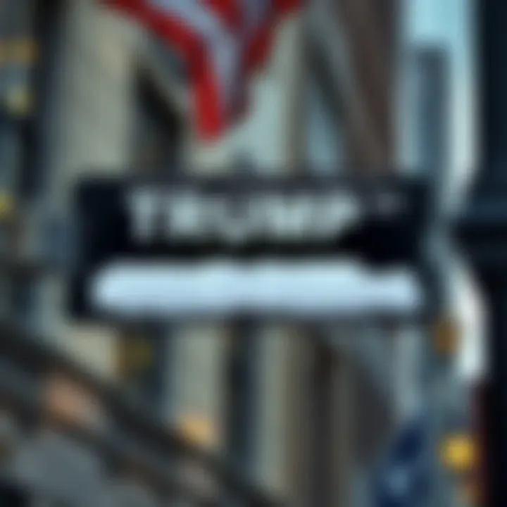 A Wall Street sign with a faded Trump logo, symbolizing the declining influence of the Trump brand in finance.