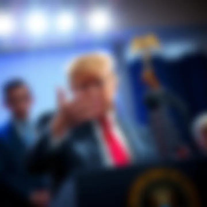 Trump Supports Crypto Tax Exemptions President Trump gestures while announcing support for tax exemptions on small bitcoin and cryptocurrency transactions in a press conference setting.