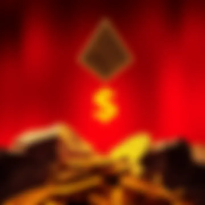A graphic showing the dramatic fall of Trump Digital Gold's value, depicting a downward arrow and a dollar sign with a red background.