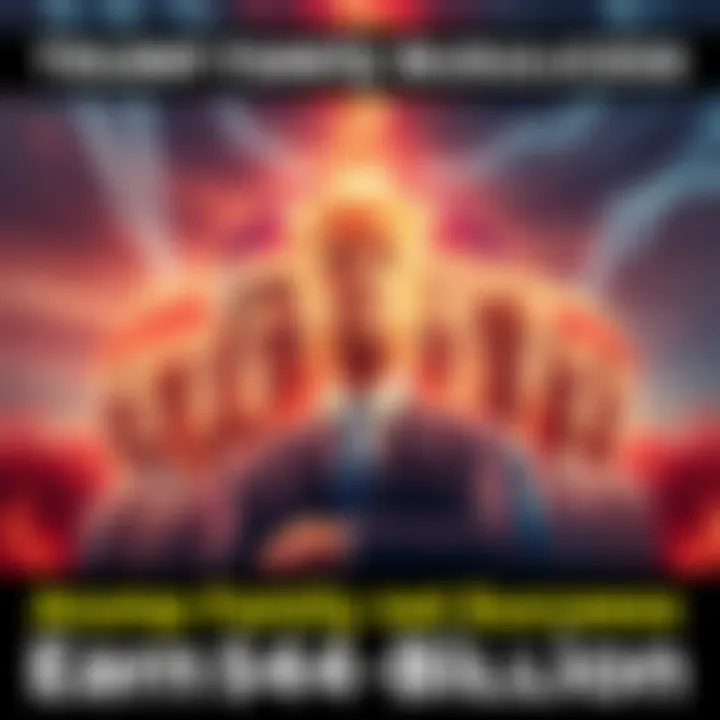 Trump Family Business Success A visual representation of the Trump family businesses thriving with financial growth, focusing on artificial intelligence, cryptocurrency, and nuclear energy investments.