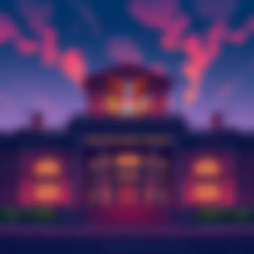 Illustration of a bank building with the Trump family emblem, symbolizing the new bank initiative and stablecoins.