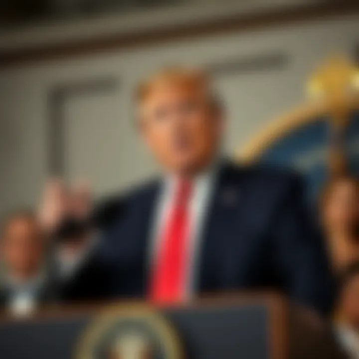 Trump Calls for Interest Rate Cuts President Trump at a press conference discussing interest rate cuts to boost the economy.
