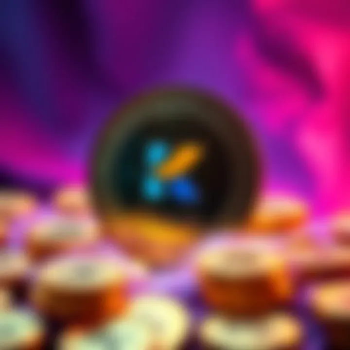 A digital representation of Trump’s USD1 stablecoin, featuring dollar symbols and the Kucoin logo, indicating its launch on the exchange.