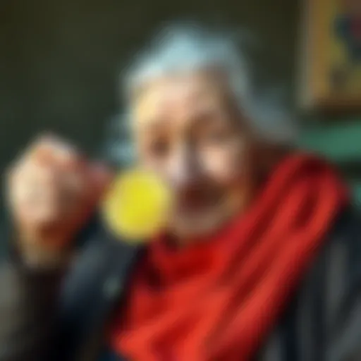 Turkish grandma shares her life secret A 110-year-old Turkish grandmother smiling while holding a Bitcoin symbol, representing her investment choices influencing her long life