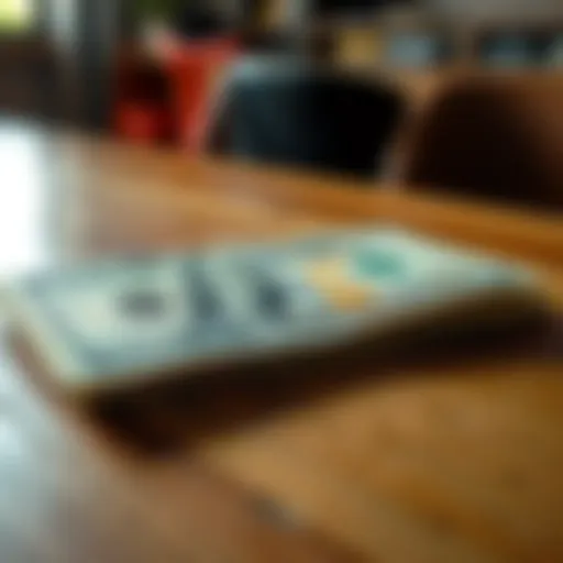 A twenty-dollar bill laid flat on a wooden table, representing its value in today’s economy