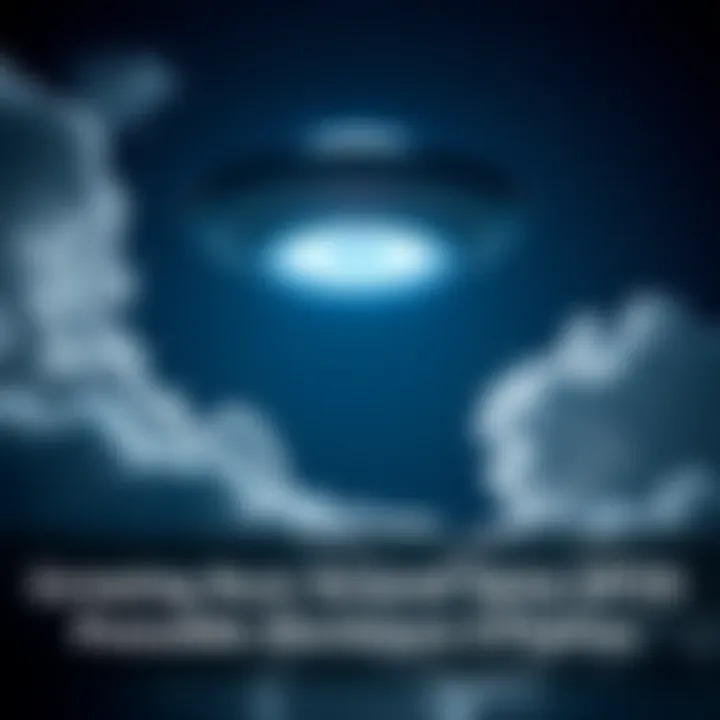 A bright UFO in the night sky with clouds and stars around it, hinting at possible disclosure and public curiosity.