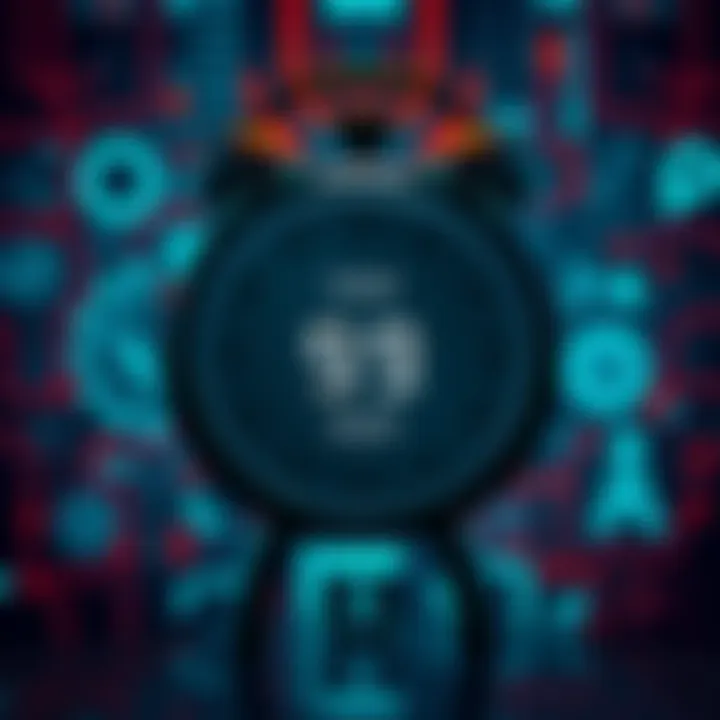 A digital announcement for Umbrel's upcoming event featuring a clock showing 9 AM EST and a background with tech elements.