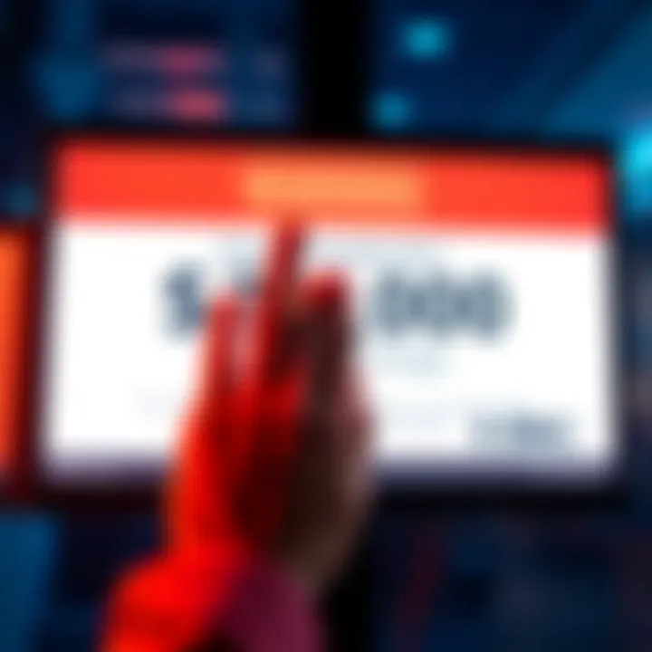 A digital screen showing a warning about a $30,000 unauthorized USDC charge, with a shocked person's hand covering their mouth.