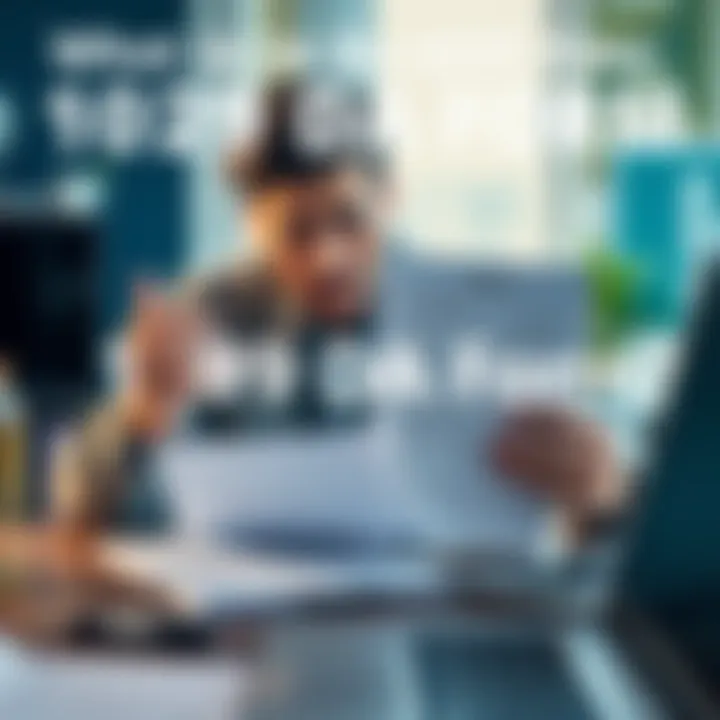 A person looking confused while holding a 1099 DA form with tax documents on a table