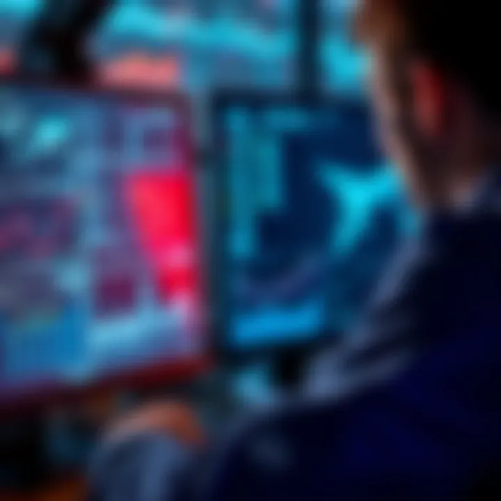 A person analyzing Boeing data charts and graphs on a computer screen, looking focused and engaged.