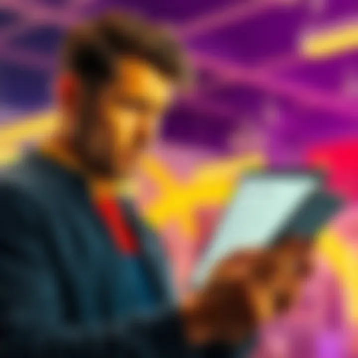 A person looking confused while examining a list of choices on a tablet