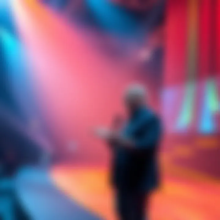 Uniswap Founder at a Conference Uniswap's founder speaking on stage about automated market makers and sustainability