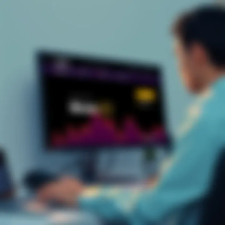 A person using a computer to sell Bitcoin SV on the Uphold platform, looking at the screen with a concerned expression.