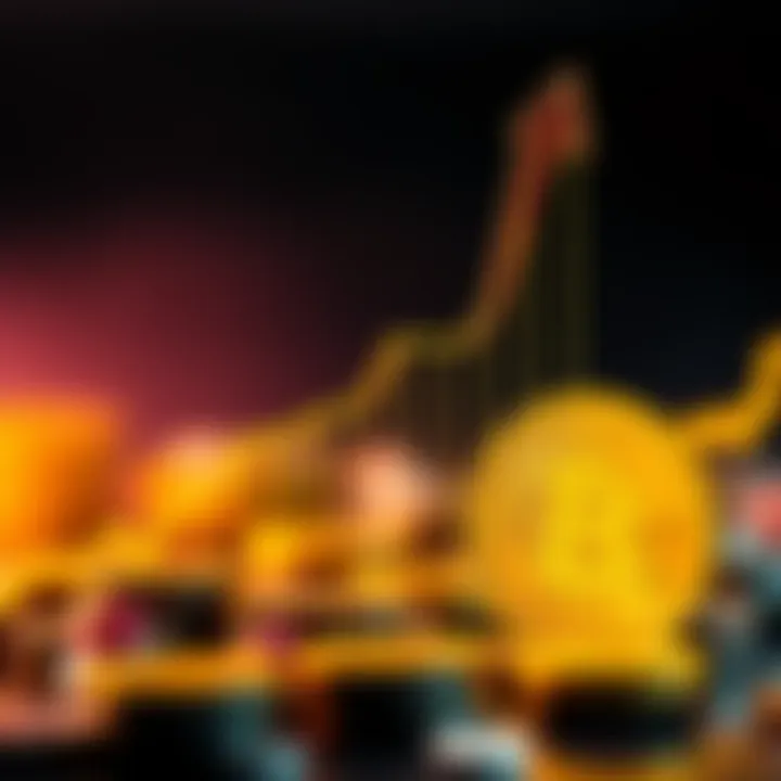 A graphic showing a rising graph representing U.S. national debt alongside a Bitcoin symbol, indicating their connection.