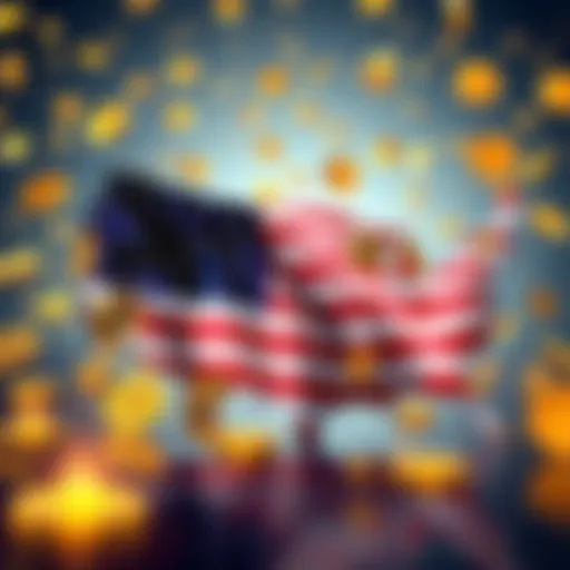 A visual representation of the U.S. flag with Bitcoin symbols reflecting its dominance in the cryptocurrency market compared to other countries.