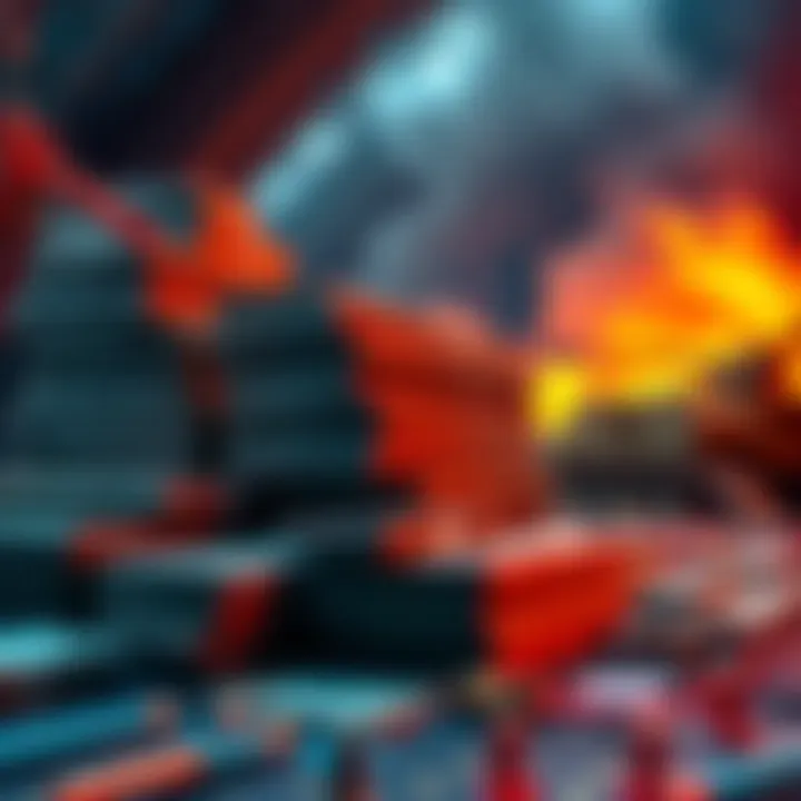 Representation of military spending with stacks of cash and military equipment in the background