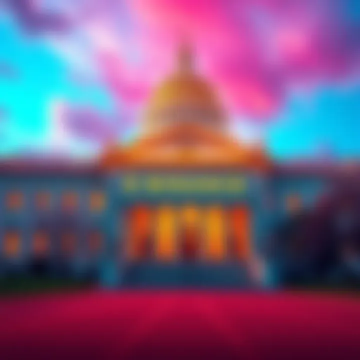U.S. Senate building with cryptocurrency symbols, representing investigation into Binance transfers