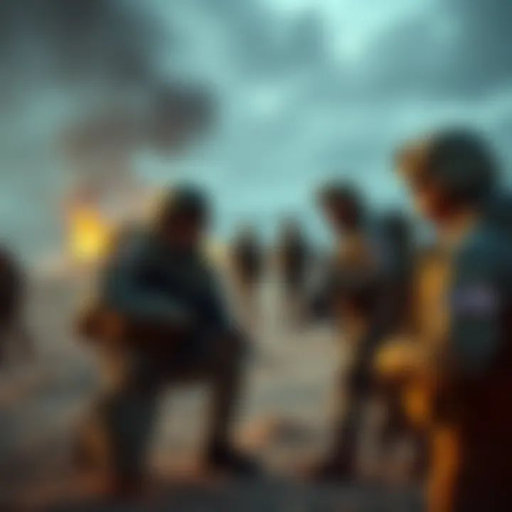 US military personnel in tactical gear discussing plans for a potential operation in Iran