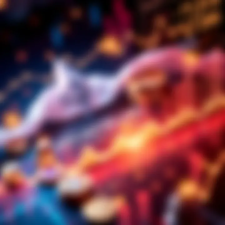 A graphic showing a large number of digital currency transactions and the Ethereum logo, representing the surge in USDC use