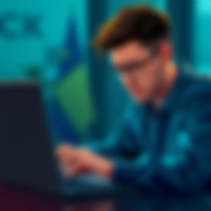 A person looking stressed while checking their email on a laptop, showing frustration with pending cryptocurrency transactions and lack of support response from Kraken.