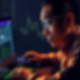 User frustrated with Ledger swap delay A person looking at a computer screen showing a delay message after a crypto swap on Ledger Live, with a concerned expression