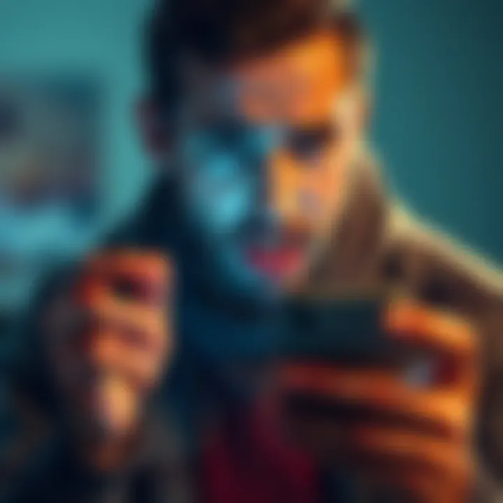 A person looking confused while holding a smartphone, showing a message about phone number already in use for an account.