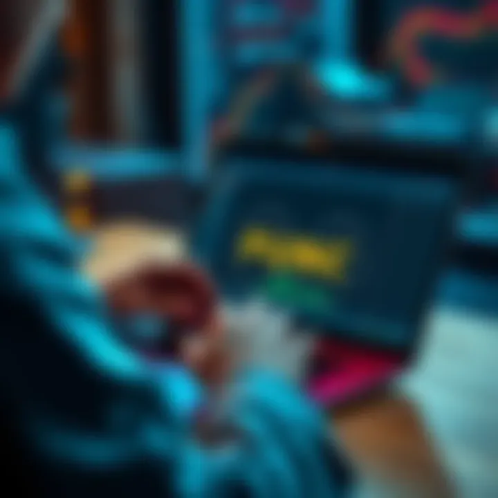 A person configuring a FUNC blockchain node on a laptop with a digital wallet open, showcasing the process of earning rewards safely