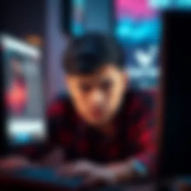 A person frowning at their computer screen while looking at bid tokens, showing disappointment.