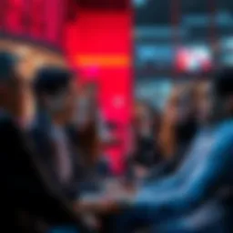 A group of people discussing user retention and opinions after a hack, with expressions of concern and interest on their faces.