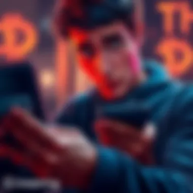 A person looking concerned while checking their cryptocurrency wallet, showing a screen with a notification about transferred ETH to an unknown address.