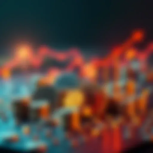A graphic showing various utility tokens with an upward trend chart, representing investment growth.