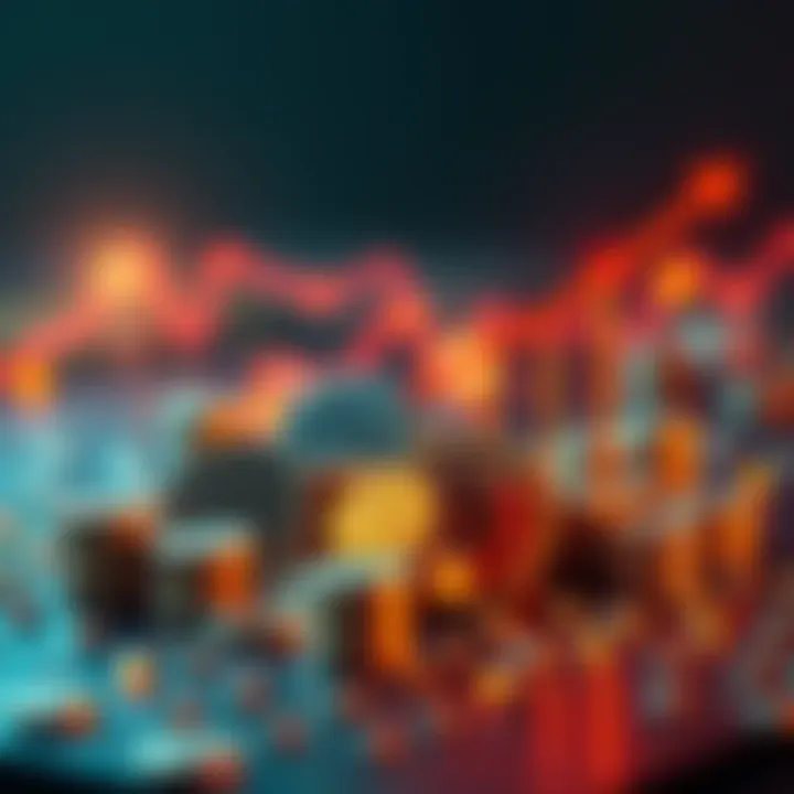 A graphic showing various utility tokens with an upward trend chart, representing investment growth.