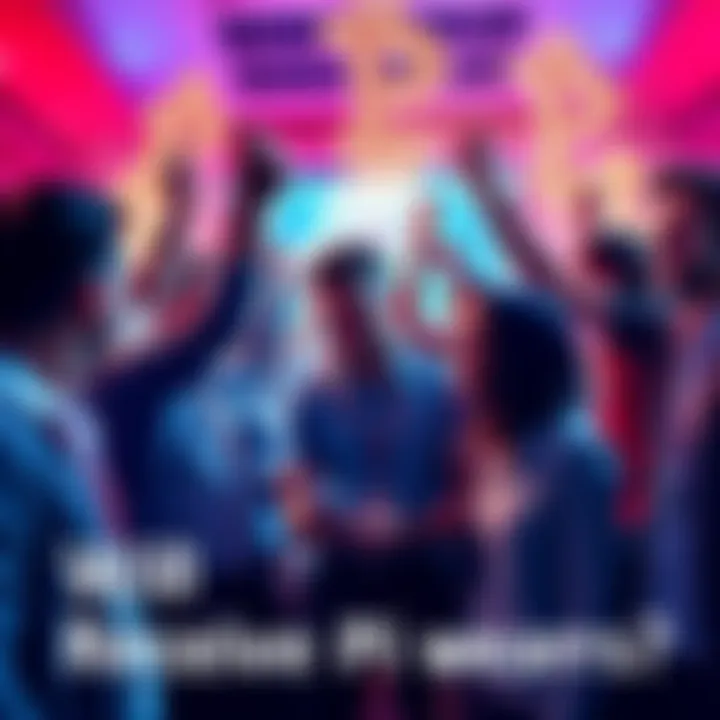 A group of digital validators celebrating as they receive their Pi rewards, showing a sense of achievement and community.