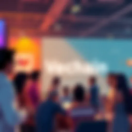 Group of people engaging in a discussion about Vechain technology and blockchain applications