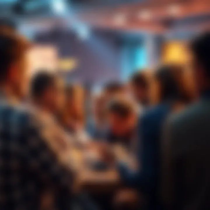 People engaging in a lively discussion about Version 2.0 updates on user boards and forums.