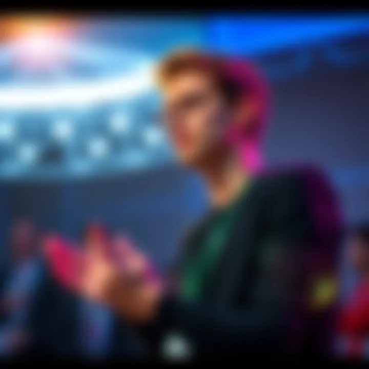 Vitalik Buterin speaking at a conference about AI's impact on Ethereum