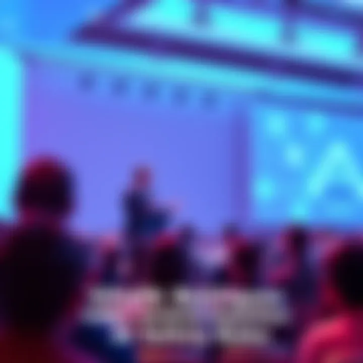 Vitalik Buterin stands at a podium discussing AI safety regulations with an attentive audience