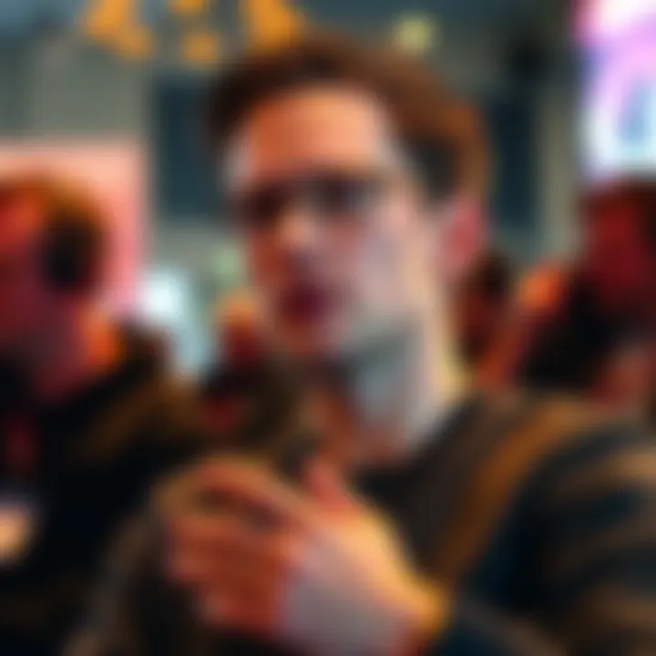 Vitalik Buterin speaking at a tech conference, raising concerns about a DNS attack on eth.limo, with a serious expression.