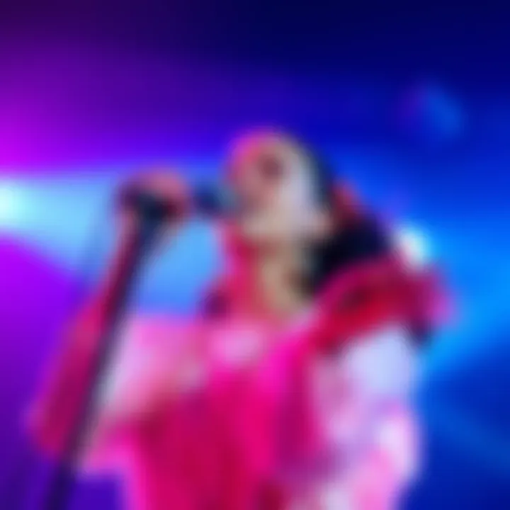 A singer passionately performing a vocal cover of Infinite Baths Outro with emotion and energy.