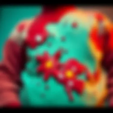 A close-up of a sweater stained with vomit, symbolizing a moment of embarrassment in pop culture.