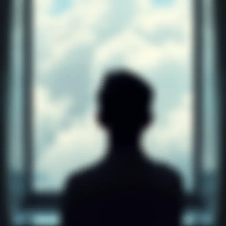 A person gazing out a window, reflecting on their feelings of waiting and frustration, with a cloudy sky in the background.